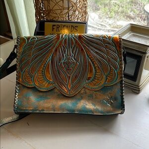 Artistic Multicolor Leather Shoulder Bag